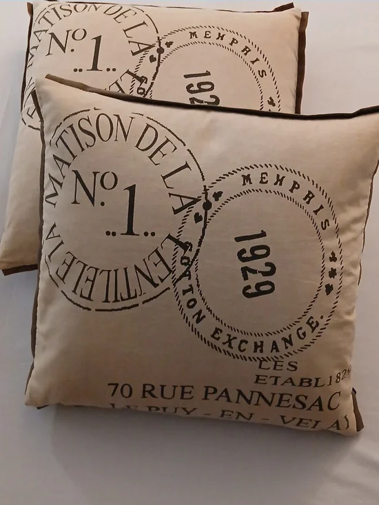 French Script Pillow Set - Picture 1 of 11